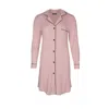 Pretty You Pink / Purple Bamboo Long Sleeved Womens Classic Nightshirt In Pink In Pink/purple