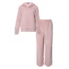 Pretty You Pink / Purple Cosy Chevron Co-ord Lounge Suit In Rose In Pink/purple