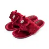 Pretty You Women's Amelie Toe Post Slipper With Diamante Detail In Red In Red