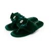 Pretty You Women's Amelie Toe Post Slipper With Diamante In Green In Green