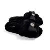 Pretty You Women's Anya Slider Slipper With Diamante In Black In Black