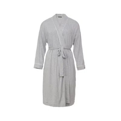 Pretty You Women's Bamboo Kimono Robe In Grey Marl