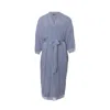 Pretty You Women's Bamboo Lace Kimono Robe In Blue Mist In Blue