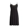 Pretty You Women's Black Bamboo Lace Chemise In Raven In Black