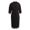 Pretty You Women's Black Bamboo Lace Kimono Robe In Raven In Black