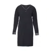 Pretty You Women's Black / Grey Bamboo Lace Nightdress In Raven In Black/grey