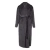 Pretty You Women's Black Velour Longline Robe In Raven In Black