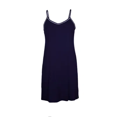 Pretty You Women's Blue Bamboo Chemise Nightdress In Midnight