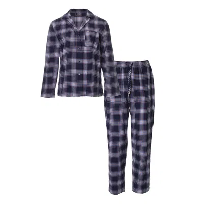 Pretty You Women's Blue Plaid Pyjama Set In Midnight