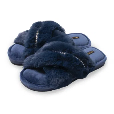 Pretty You Women's Freya Slider Slipper In Marine Blue