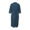 Pretty You Women's Green / Blue Bamboo Lace Kimono Robe In Teal In Green/blue