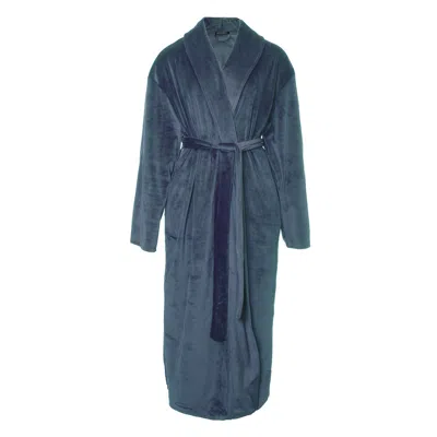 Pretty You Women's Green / Blue Velour Longline Robe In Teal In Green/blue