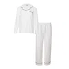 Pretty You Women's Luxury Suite Waffle Pyjama Set In White In White