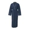 Pretty You Women's Luxury Suite Waffle Robe In Marine Blue In Blue