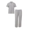 Pretty You Women's Luxury Suite Waffle Short & Shirt Trouser Set In Grey In Grey