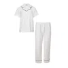 Pretty You Women's Luxury Suite Waffle Short & Shirt Trouser Set In White In White