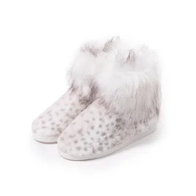 Pretty You Women's Neutrals Cosy Bootie Slipper Fern In Snow Leopard