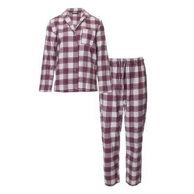 Pretty You Women's Neutrals Plaid Pyjama Set In Stone In Purple