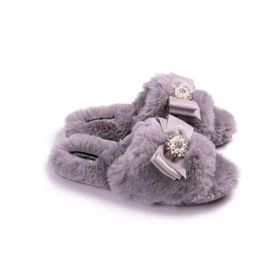 Pretty You Women's Pink / Purple Anya Slider Slipper With Diamante In Mink In Pink/purple