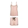 Pretty You Women's Pink / Purple Bamboo Cami & Short Pyjama Set In Pink In Pink/purple