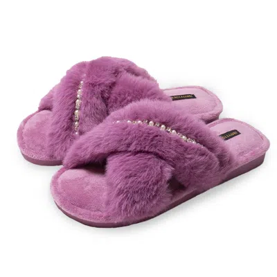 Pretty You Women's Pink / Purple Freya Slider Slippers In Orchid In Pink/purple