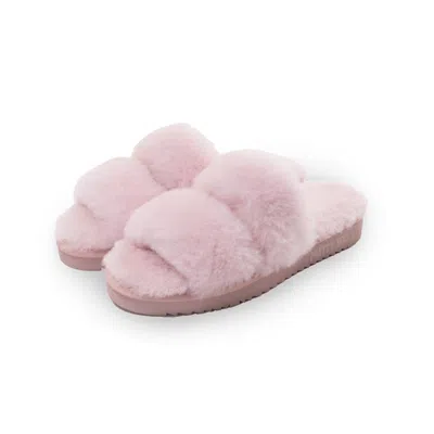 Pretty You Women's Pink / Purple Sheepskin Slider Slipper Jinx In Rose In Pink/purple