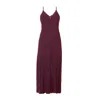 Pretty You Women's Red Bamboo Lace Midaxi Chemise In Bordeaux In Red