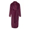 Pretty You Women's Red Velour Longline Robe In Bordeaux In Red