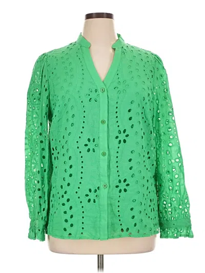 Pre-owned Prettygarden 3/4 Sleeve Blouse In Green