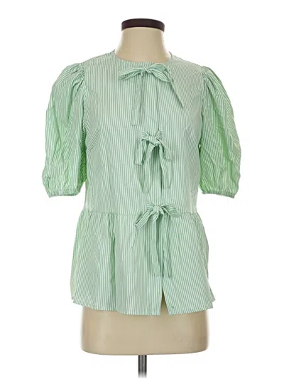 Pre-owned Prettygarden 3/4 Sleeve Blouse In Green