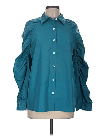 Pre-owned Prettygarden 3/4 Sleeve Blouse In Teal