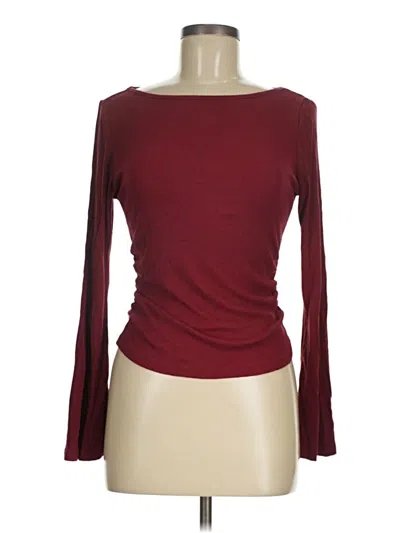 Pre-owned Prettygarden 3/4 Sleeve T-shirt In Burgundy