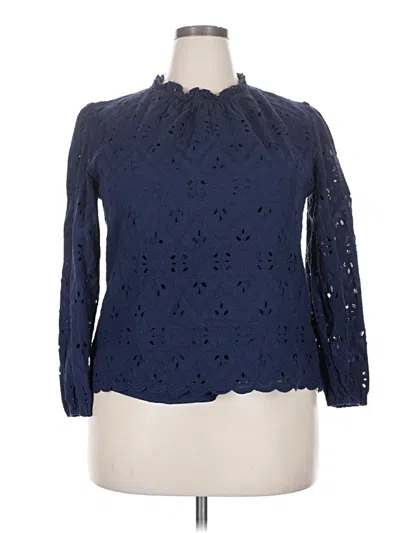 Pre-owned Prettygarden Long Sleeve Blouse In Blue