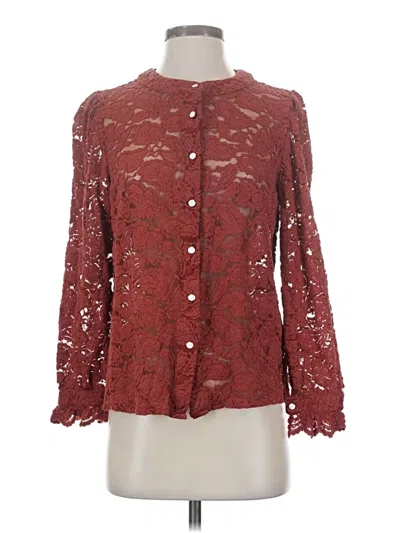 Pre-owned Prettygarden Long Sleeve Blouse In Burgundy