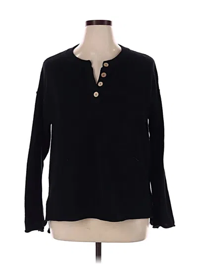 Pre-owned Prettygarden Long Sleeve Henley Shirt In Black