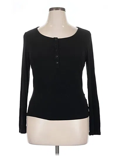 Pre-owned Prettygarden Long Sleeve Henley Shirt In Black