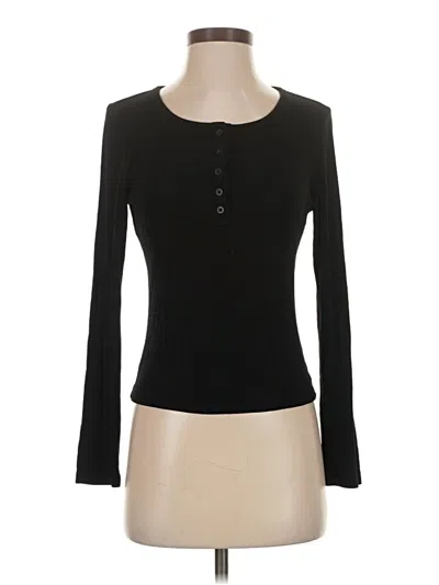 Pre-owned Prettygarden Long Sleeve Henley Shirt In Black