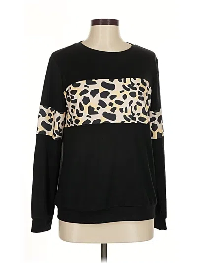 Pre-owned Prettygarden Long Sleeve T-shirt In Black