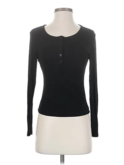 Pre-owned Prettygarden Long Sleeve Top Black Keyhole Neckline Tops