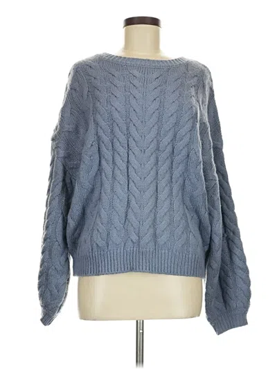 Pre-owned Prettygarden Long Sleeve Top Blue Boatneck Tops