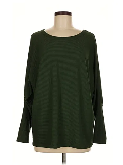 Pre-owned Prettygarden Long Sleeve Top Green Boatneck Tops