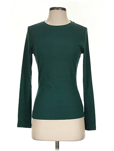 Pre-owned Prettygarden Long Sleeve Top Green Boatneck Tops