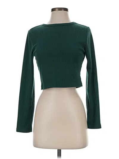 Pre-owned Prettygarden Long Sleeve Top Green Turtleneck Tops