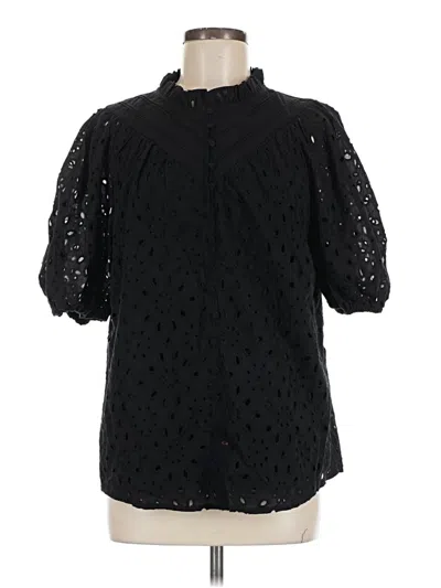 Pre-owned Prettygarden Short Sleeve Blouse In Black