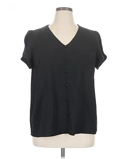 Pre-owned Prettygarden Short Sleeve Blouse In Black