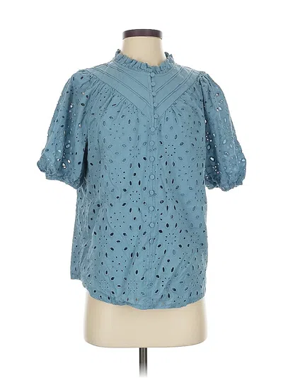 Pre-owned Prettygarden Short Sleeve Blouse In Blue