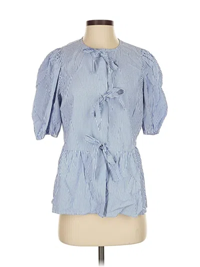 Pre-owned Prettygarden Short Sleeve Blouse In Blue