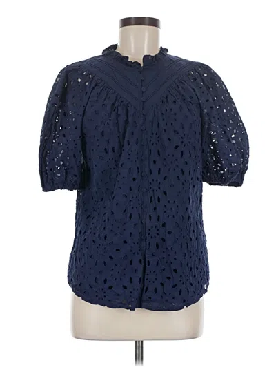 Pre-owned Prettygarden Short Sleeve Blouse In Blue