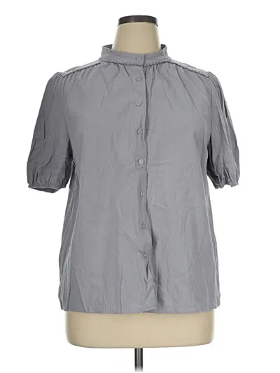 Pre-owned Prettygarden Short Sleeve Blouse In Gray