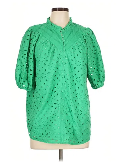 Pre-owned Prettygarden Short Sleeve Blouse In Green